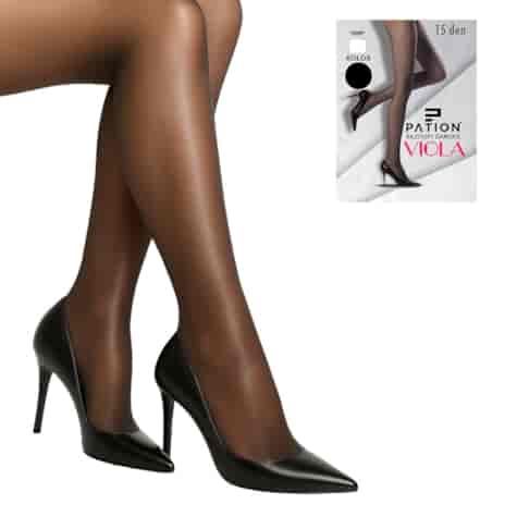 Rajstopy damskie 15den PATION Viola czarne 4 IM