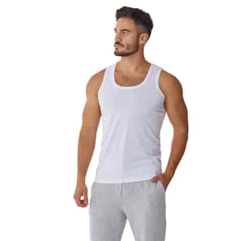 Podkoszulek męski prążek roz.L- XXXL kolor: biały