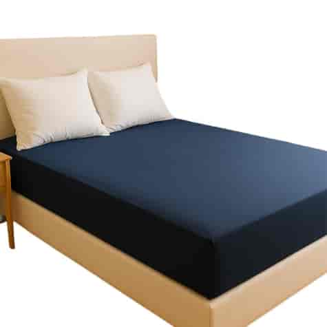 Prześcieradło typu satyna kolor granatowyi 160x200