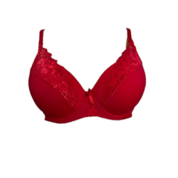 Biustonosz Damski Czerwony Półkoronka 8898C
