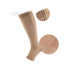 Przeciwżylakowe Z Zamkiem 2 Stopień -Jasny BeżXXL