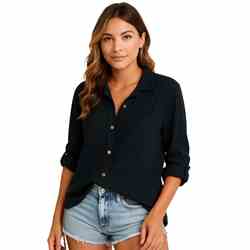 KOSZULA MUŚLIN LOREIN CZARNA