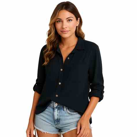 KOSZULA MUŚLIN LOREIN CZARNA