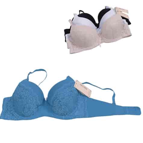 Biustonosz półkoronkowy niebieski miseczka C