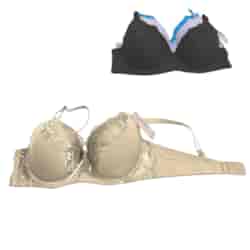 Biustonosz półkoronkowy beż miseczka D