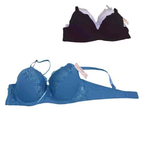 Biustonosz półkoronkowy niebieski miseczka D