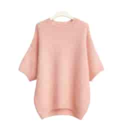 Sweter damski krótki rękaw HABIBI RÓŻ