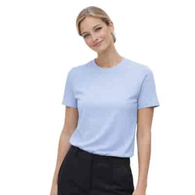 T-SHIRT DAMSKI BASIC NIEBIESKI S