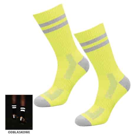 SKARPETY MĘSKIE ODBLASKOWE ZIELONE ROZM. 43-46