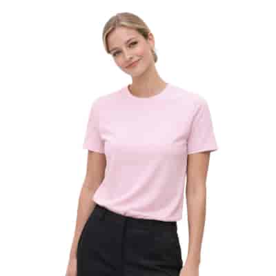 T-SHIRT DAMSKI BASIC RÓŻOWY XL