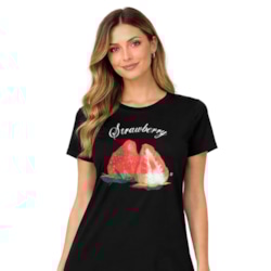 T-SHIRT DAMSKI WZÓR TRUSKAWKA ONESIZE