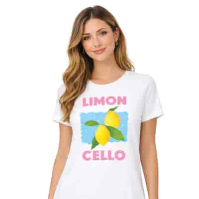 T-SHIRT DAMSKI WZÓR CYTRYNA ONESIZE