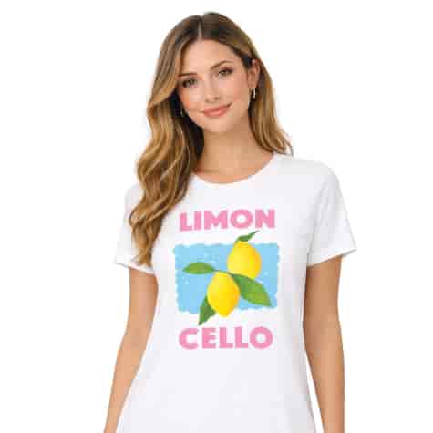 T-SHIRT DAMSKI WZÓR CYTRYNA ONESIZE