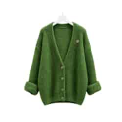 SWETER DAMSKI ZAPINANY HYBRIS ZIELONY