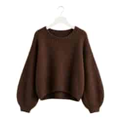 SWETER DAMSKI BIA CZEKOLADOWY