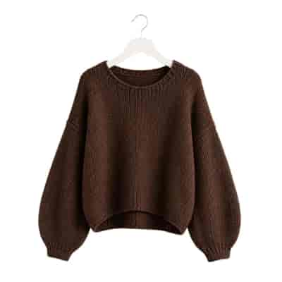 SWETER DAMSKI BIA CZEKOLADOWY