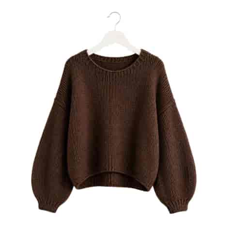SWETER DAMSKI BIA CZEKOLADOWY
