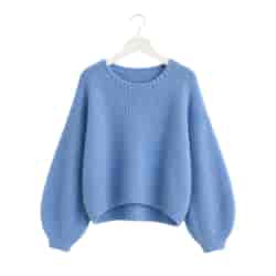 SWETER DAMSKI BIA NIEBIESKI