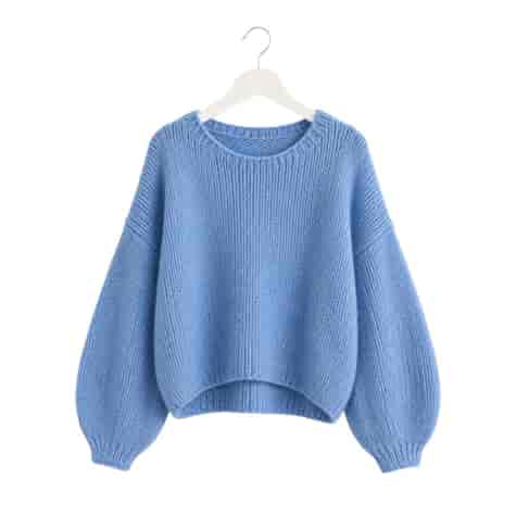 SWETER DAMSKI BIA NIEBIESKI