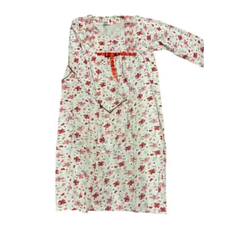 Damska bawełniana koszula nocna z długim rękawem