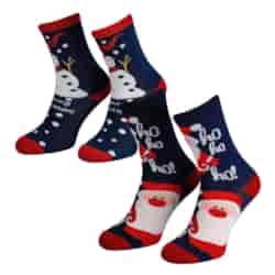 Skarpeta damska świąteczna- niebieska