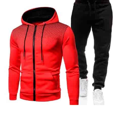 Komplet dres  bluza i spodnie czerwono-czarny M