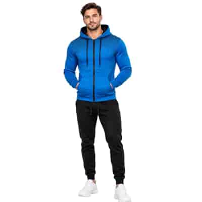 Komplet  męski bluza i spodnie niebieskoczarny XL