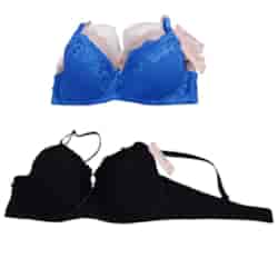 Biustonosz półkoronkowy czarny miseczka D