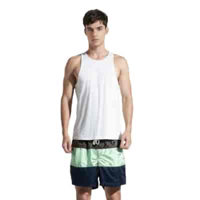 Kąpielówki męskie paski szary/turkus/granat, XXL