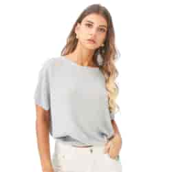 Sweter damski krótki rękaw Summer Cosy kolor biały