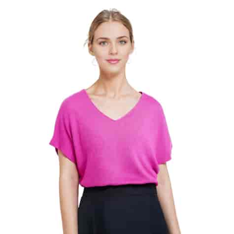 Sweter damski krótki rękaw Summer Cosy różowy