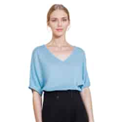 Sweter damski krótki rękaw Summer Cosy błękitny