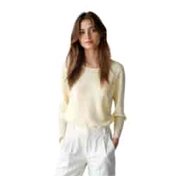 Sweter damski długi rękaw Cloudy kolor żółty