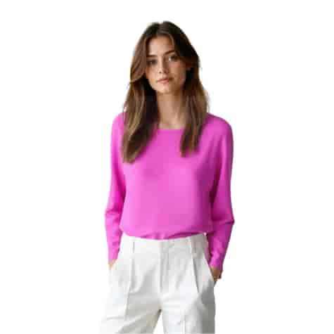 Sweter damski długi rękaw Cloudy kolor różowy