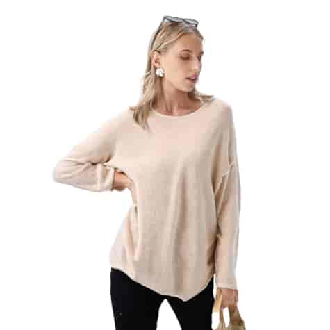 Sweter damski długi rękaw Cloudy kolor łososiowy