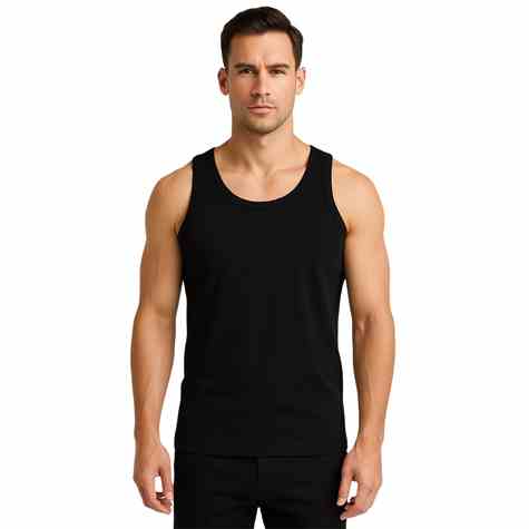 Podkoszulek męski czarny na ramiączku 2XL