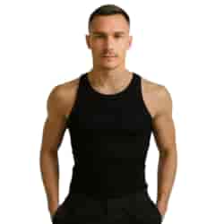 Podkoszulek męski czarny prążek na ramiączku 2XL