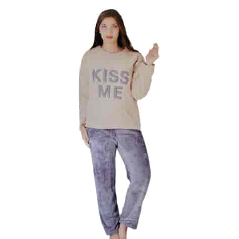 Piżama well soft damska gruba Kiss me  Mix kolorów