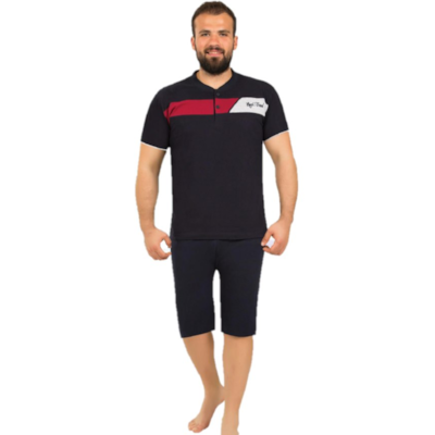Piżama męska krótki rękaw, krótkie spodenki Raj-Po