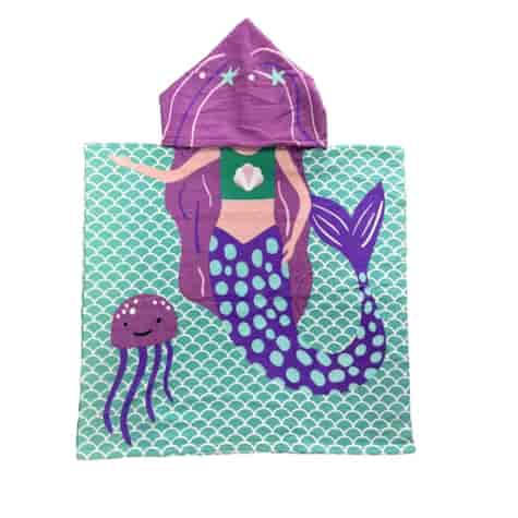 RĘCZNIK KĄPIELOWY PLAŻOWY PONCHO KAPTUREK Syrenka