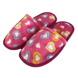 Kapcie damskie Tureckie różowe wzorowane w serca