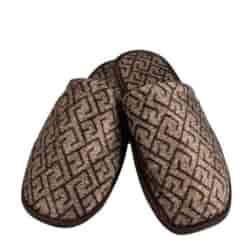 Kapcie męskie Tureckie wzór labirynt brąz