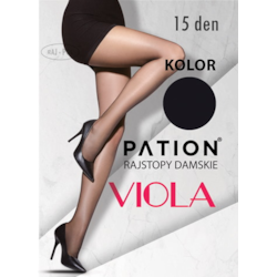 Rajstopy PATION Elastan 15 den Viola - Nero 2