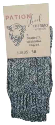 Skarpeta damska wełniana prążkowana
