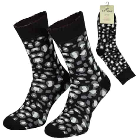 Skarpeta cosy czarna wzorowana cętki 39-42