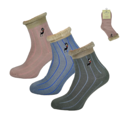 Skarpeta cosy prążki futerko haft mix 35-38 39-42