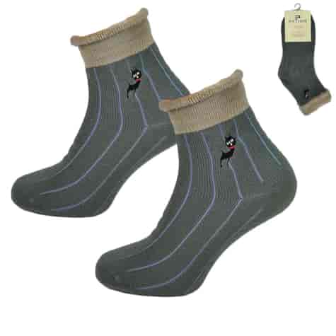 Skarpeta cosy prążki futerko haft zielone 35-38