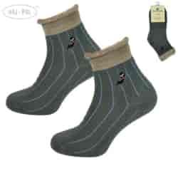 Skarpeta cosy prążki futerko haft zielone 39-42