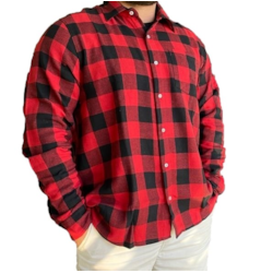 Koszula flanelowa wzór kratka czerwono-czarna