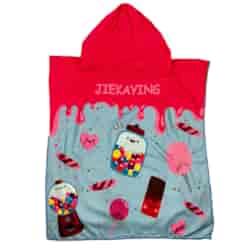 RĘCZNIK KĄPIELOWY PLAŻOWY PONCHO CUKIERKI